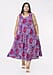 Tamsy Midi Umbrella Dress with Pockets (One Size) - Purple & Red