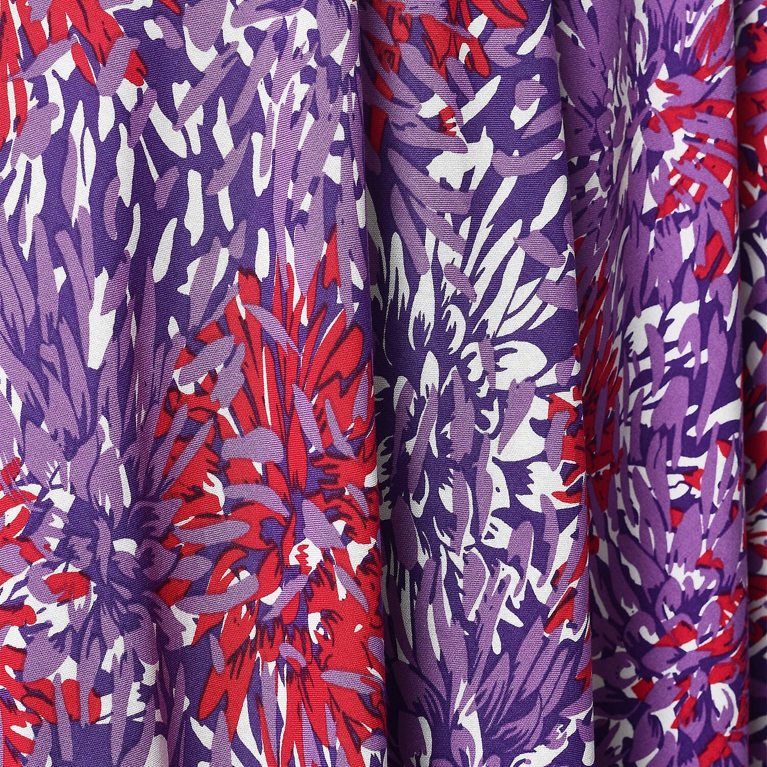 Tamsy Viscose Printed Dress (One Size) - Red