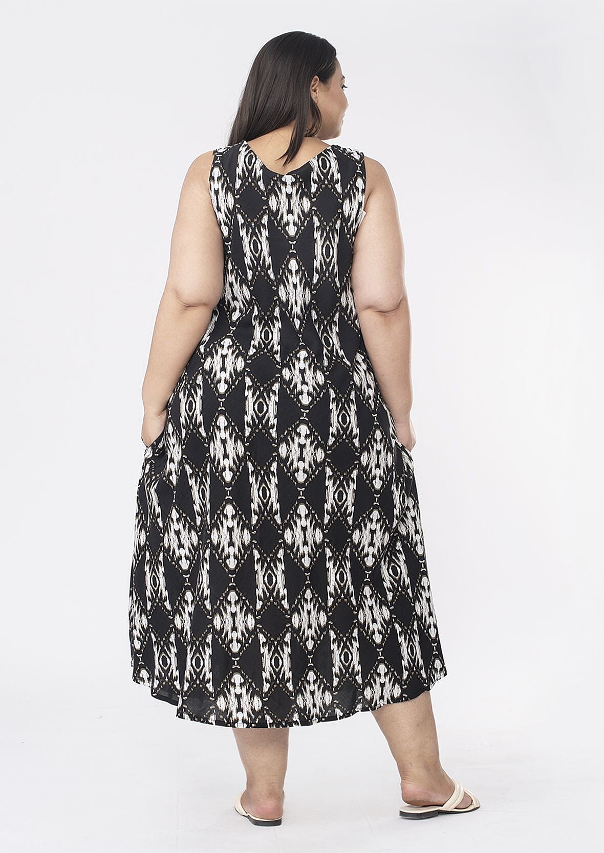 Tamsy Viscose Printed Dress (One Size) - Red