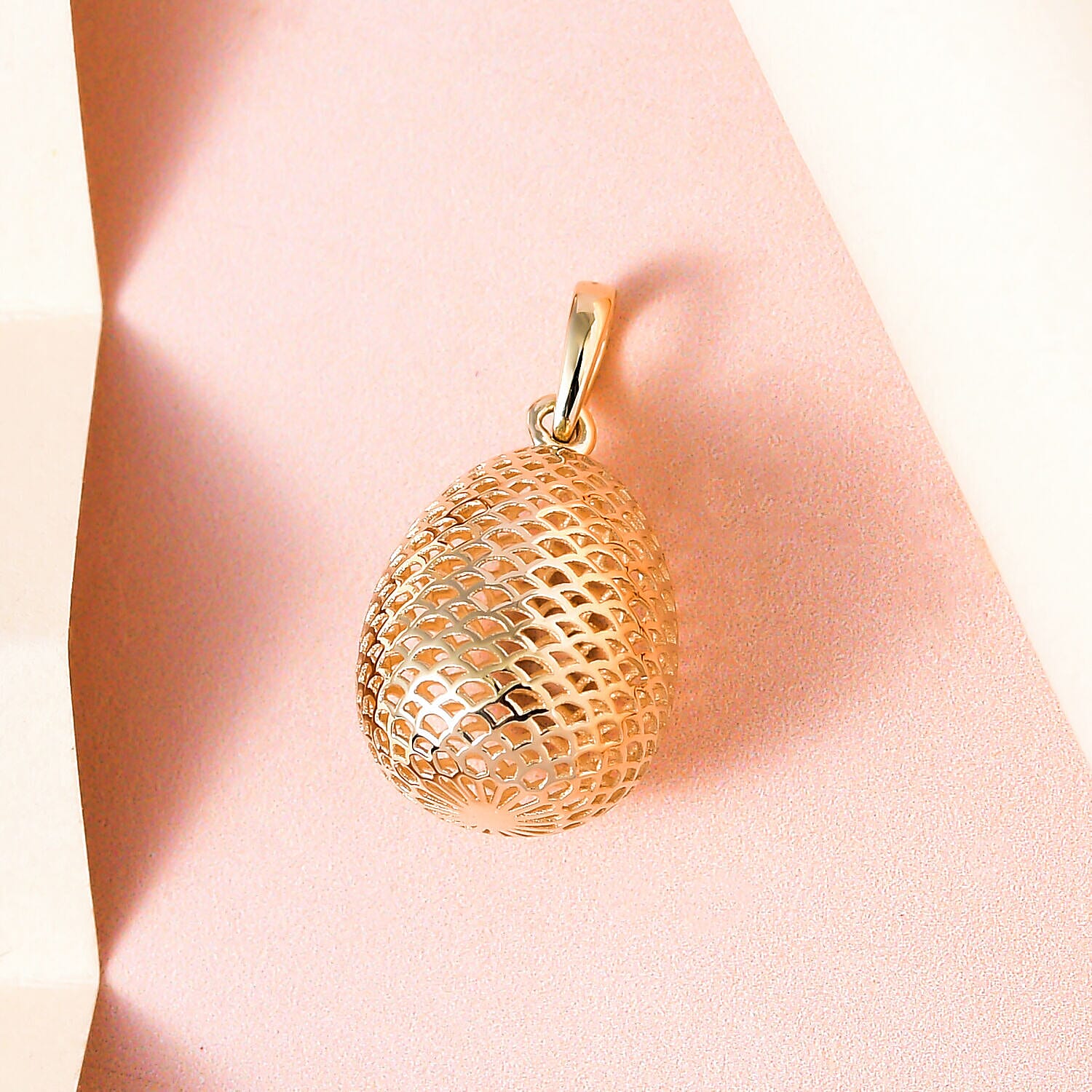 9K Yellow Gold Lattice Pendant