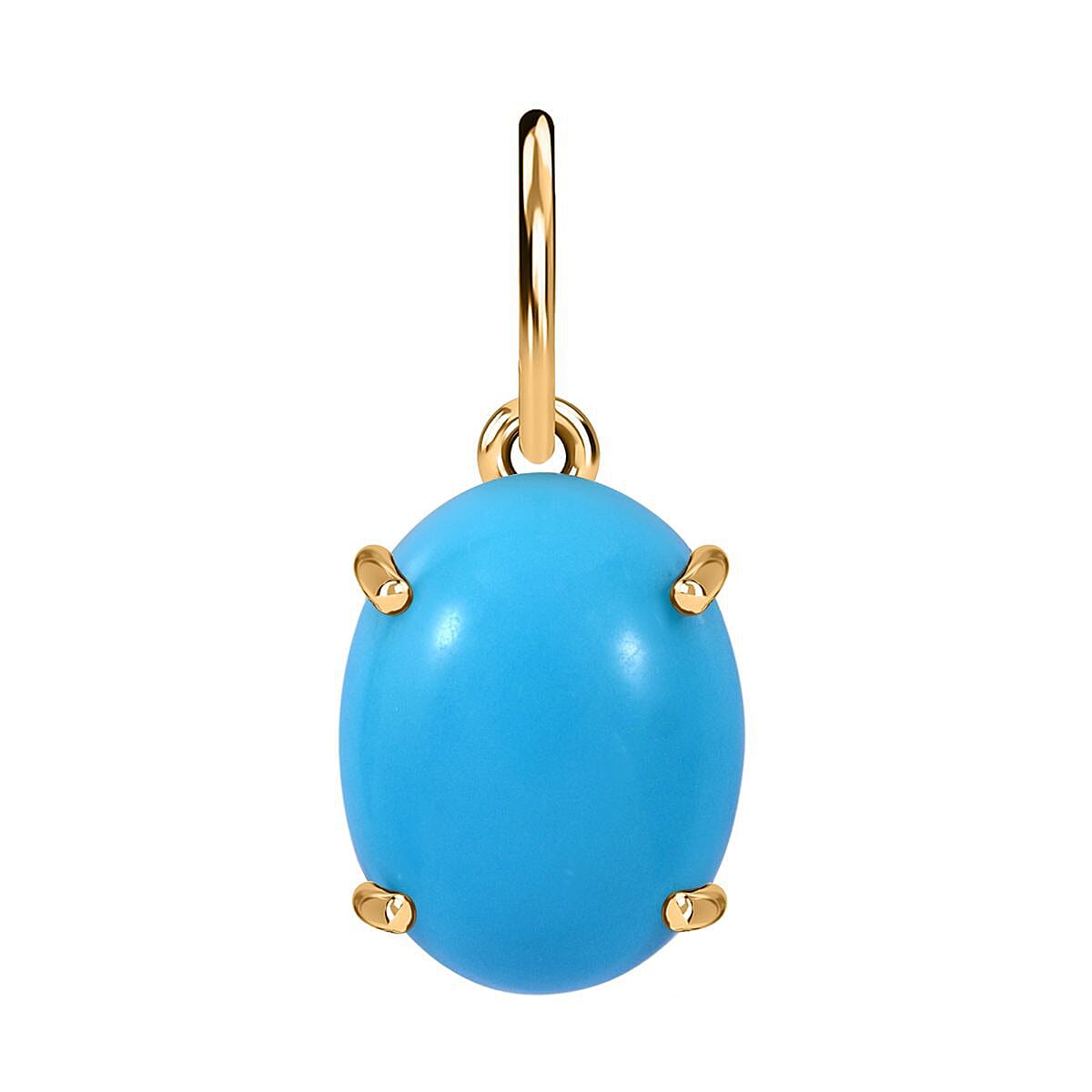 9K Yellow Gold Arizona Sleeping Beauty Turquoise Solitaire Pendant 1.62 Ct.