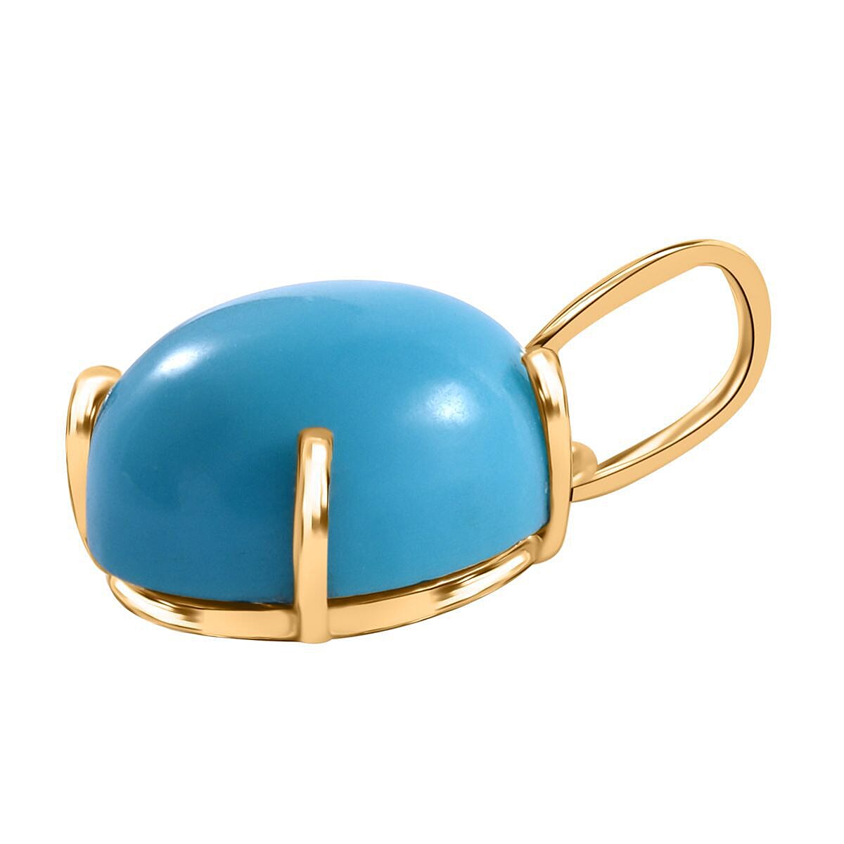 9K Yellow Gold Arizona Sleeping Beauty Turquoise Solitaire Pendant 1.62 Ct.