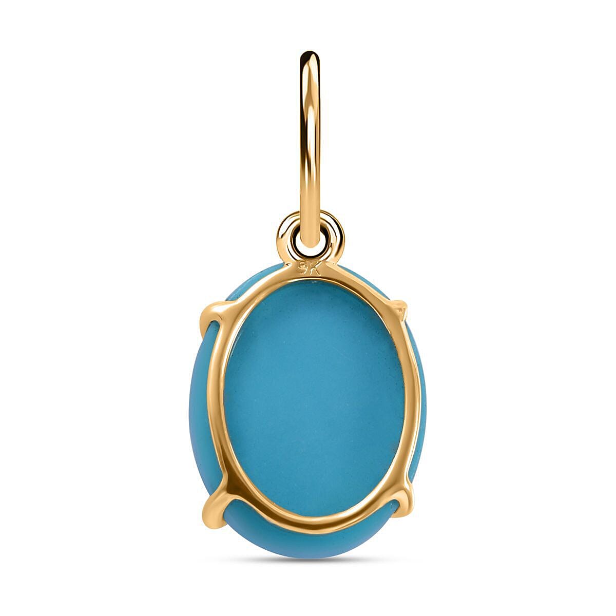 9K Yellow Gold Arizona Sleeping Beauty Turquoise Solitaire Pendant 1.62 Ct.