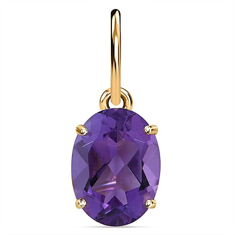 9K Yellow Gold AA Lusaka Amethyst Pendant 1.60 Ct.