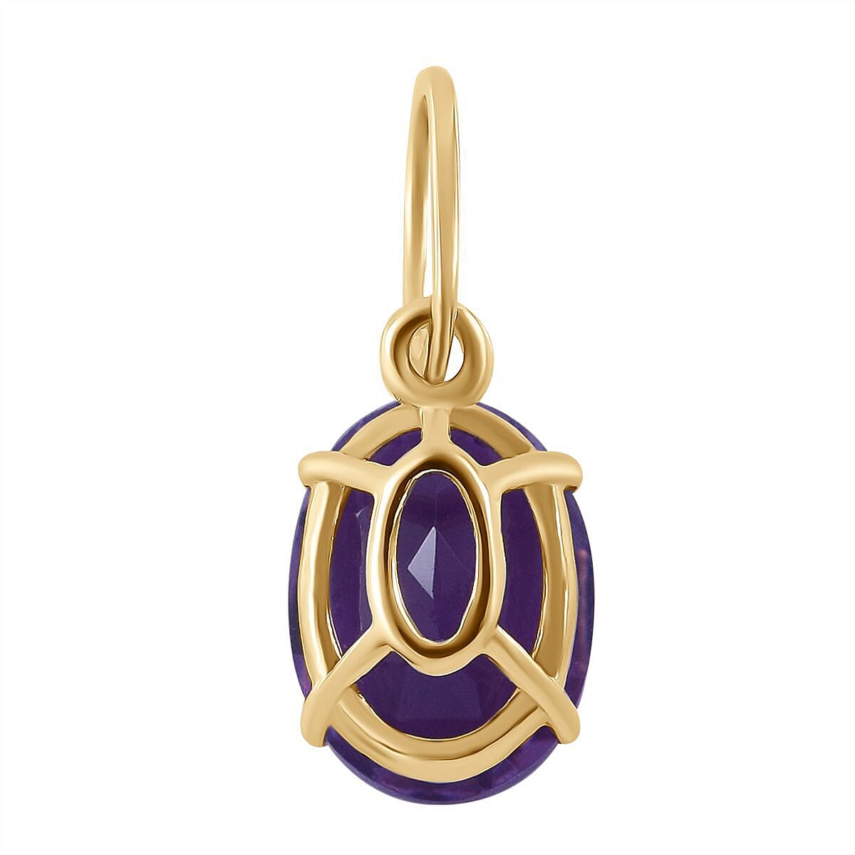 9K Yellow Gold AA Lusaka Amethyst Pendant 1.60 Ct.