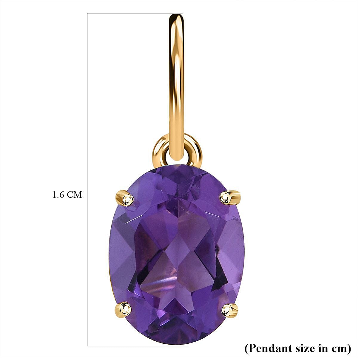 9K Yellow Gold AA Lusaka Amethyst Pendant 1.60 Ct.