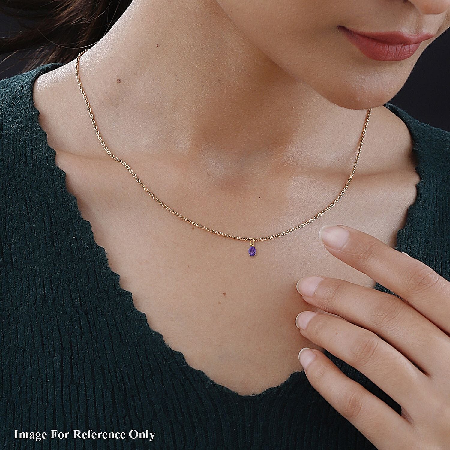 9K Yellow Gold AA Lusaka Amethyst Pendant 1.60 Ct.