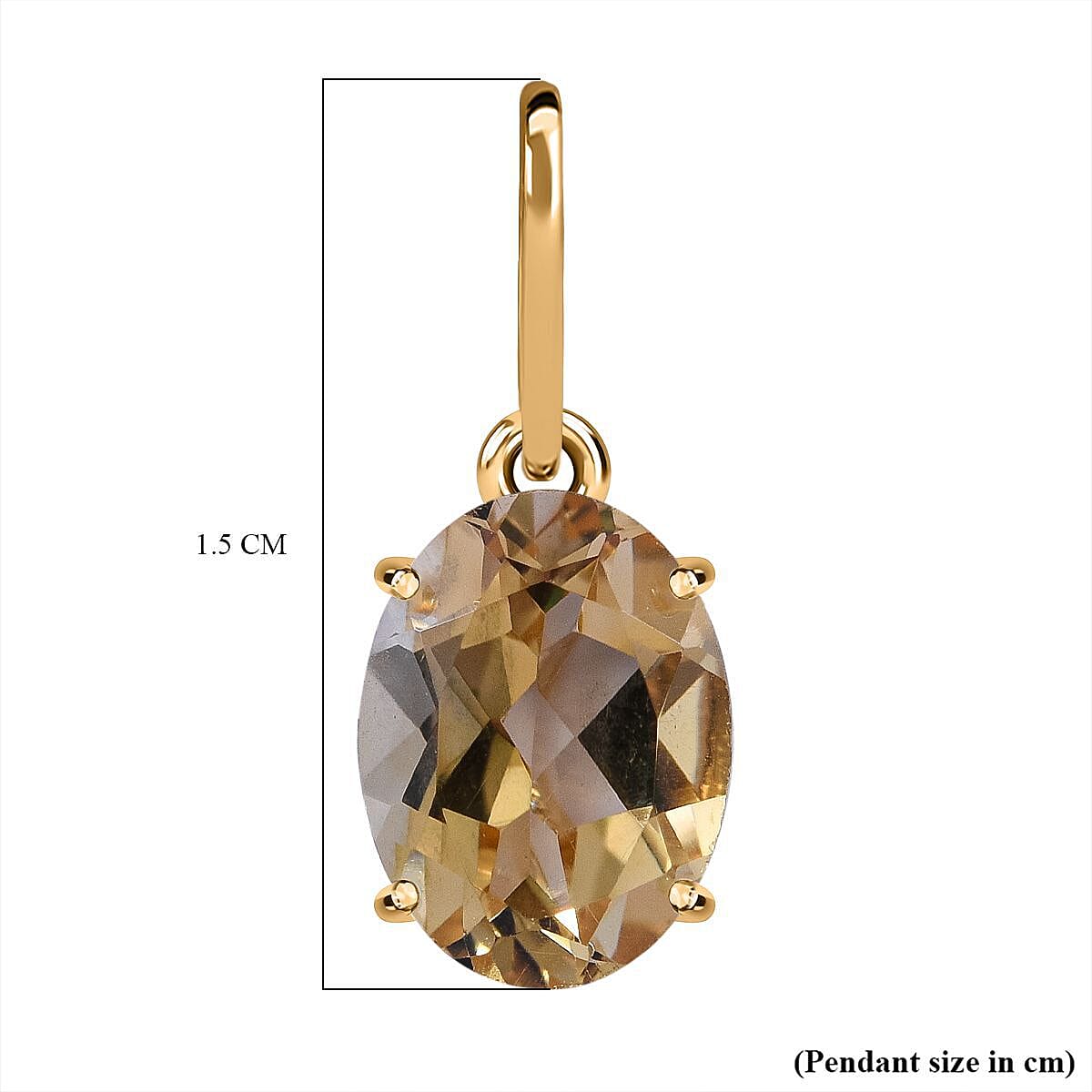 9K Yellow Gold Citrine Pendant 1.60 Ct.
