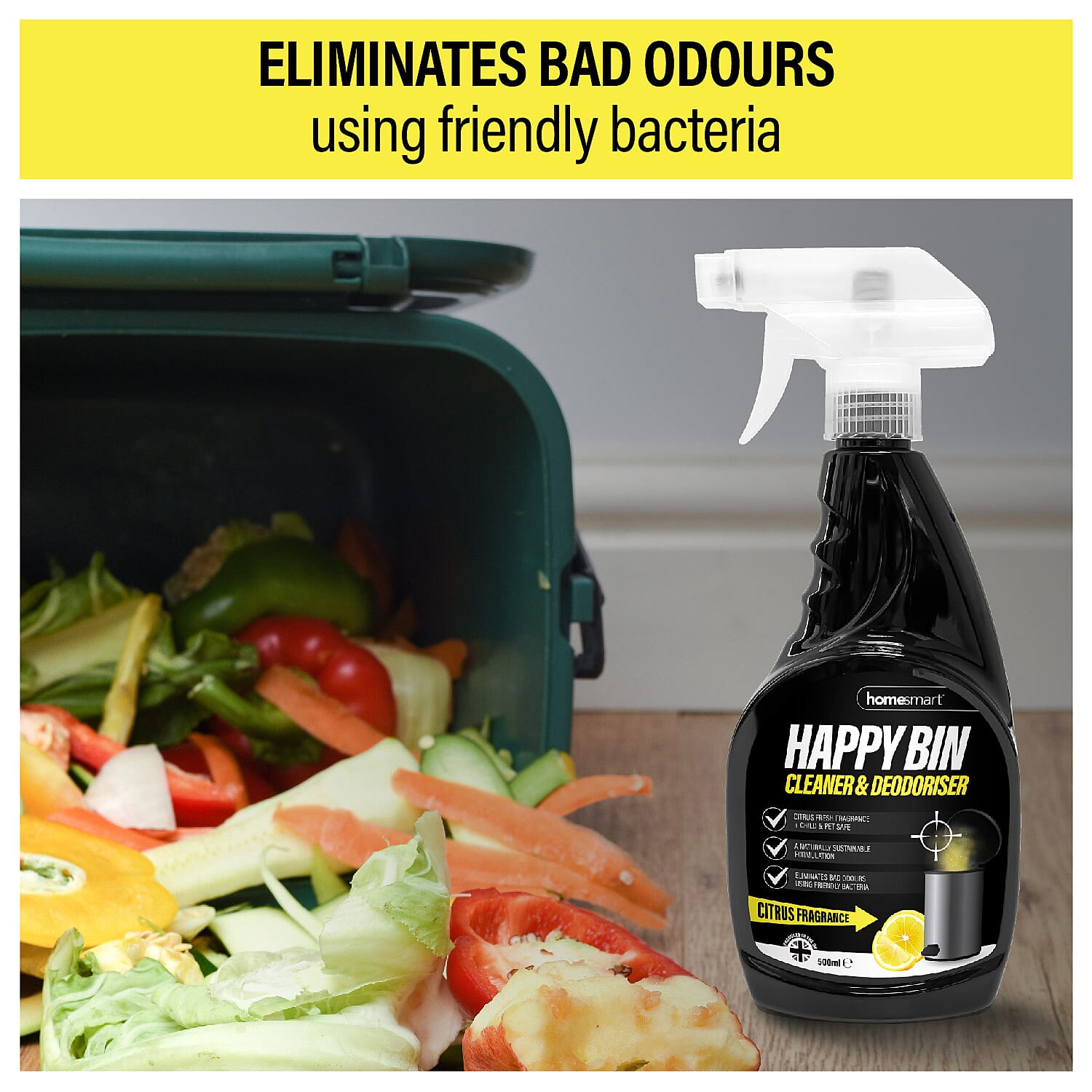 Home Smart Happy Bin Cleaner-Deodoriser - 500ml Home Smart Happy Bin Cleaner-Deodoriser - 500ml