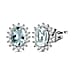 Aquamarine and Natural Cambodian Zircon Earrings (with Push Post) in Platinum Overlay Sterling Silver 2.274 Ct.