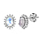 Rainbow Moonstone and Natural Cambodian Zircon Earrings (with Push Post) in Platinum Overlay Sterling Silver 2.378 Ct.