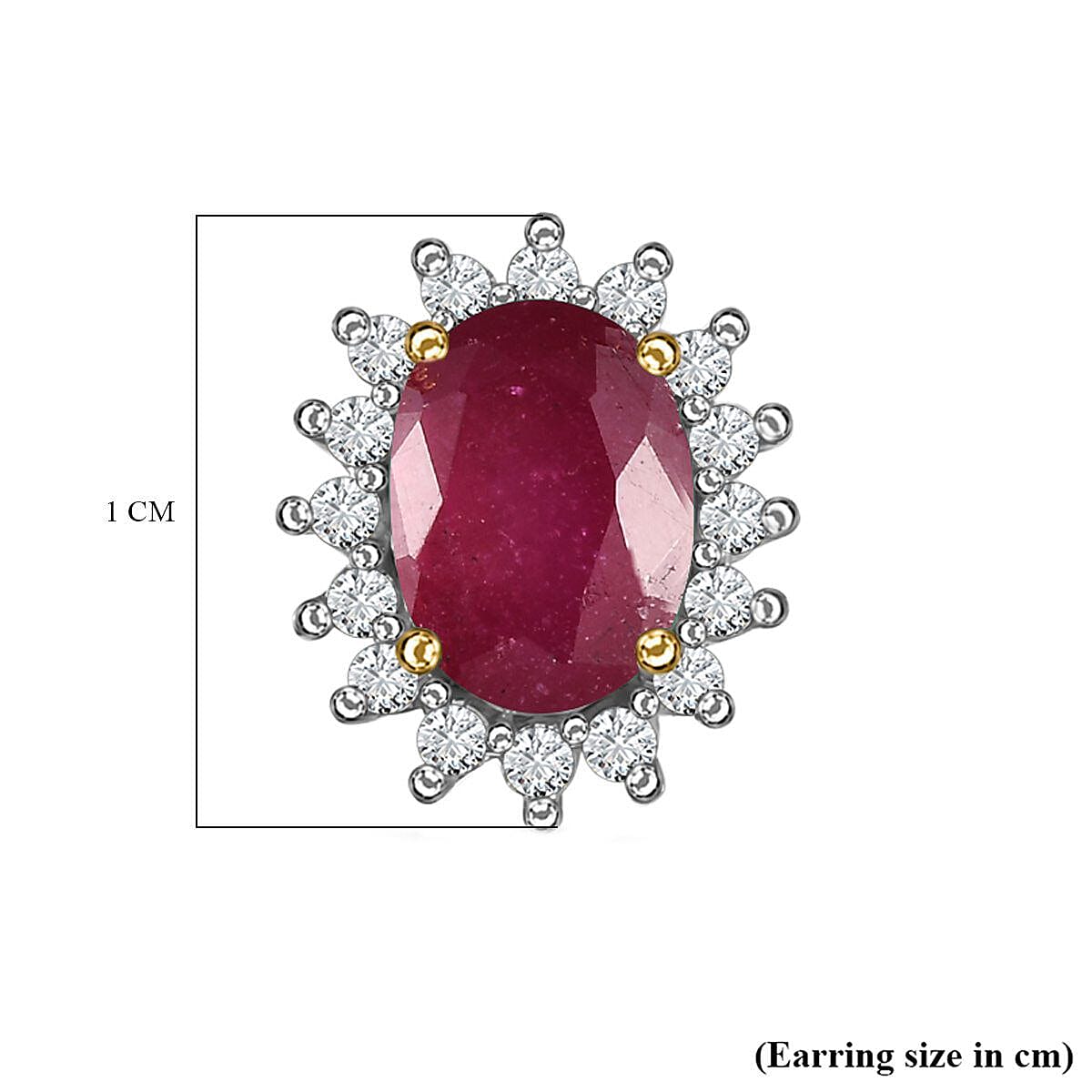 Ruby (FF) and Natural Cambodian Zircon Earrings (with Push Back) in 18K Vermeil Yellow Gold Plated Sterling Silver 3.284 Ct.