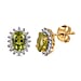 Hebei Peridot and Natural Cambodian Zircon Earrings in Platinum Plated Sterling Silver