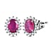 African Ruby (FF) and Natural Cambodian Zircon Earrings (with Push Post) in Platinum Overlay Sterling Silver 3.282 Ct.