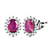 African Ruby (FF) and Natural Cambodian Zircon Earrings (with Push Post) in Platinum Overlay Sterling Silver 3.282 Ct.