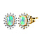 Skyblue Topaz & Natural Zircon Stud Earrings in 18K Yellow Gold Vermeil Plated Sterling Silver 4.10 Ct.