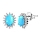 Arizona Sleeping Beauty Turquoise and Natural Cambodian Zircon Earrings (with Push Post) in Platinum Overlay Sterling Silver 2.48 Ct
