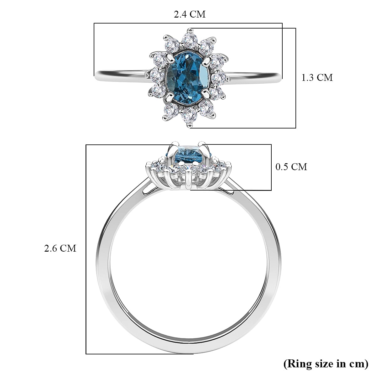 Princess Diana Inspired Halo Ring in Sterling Silver