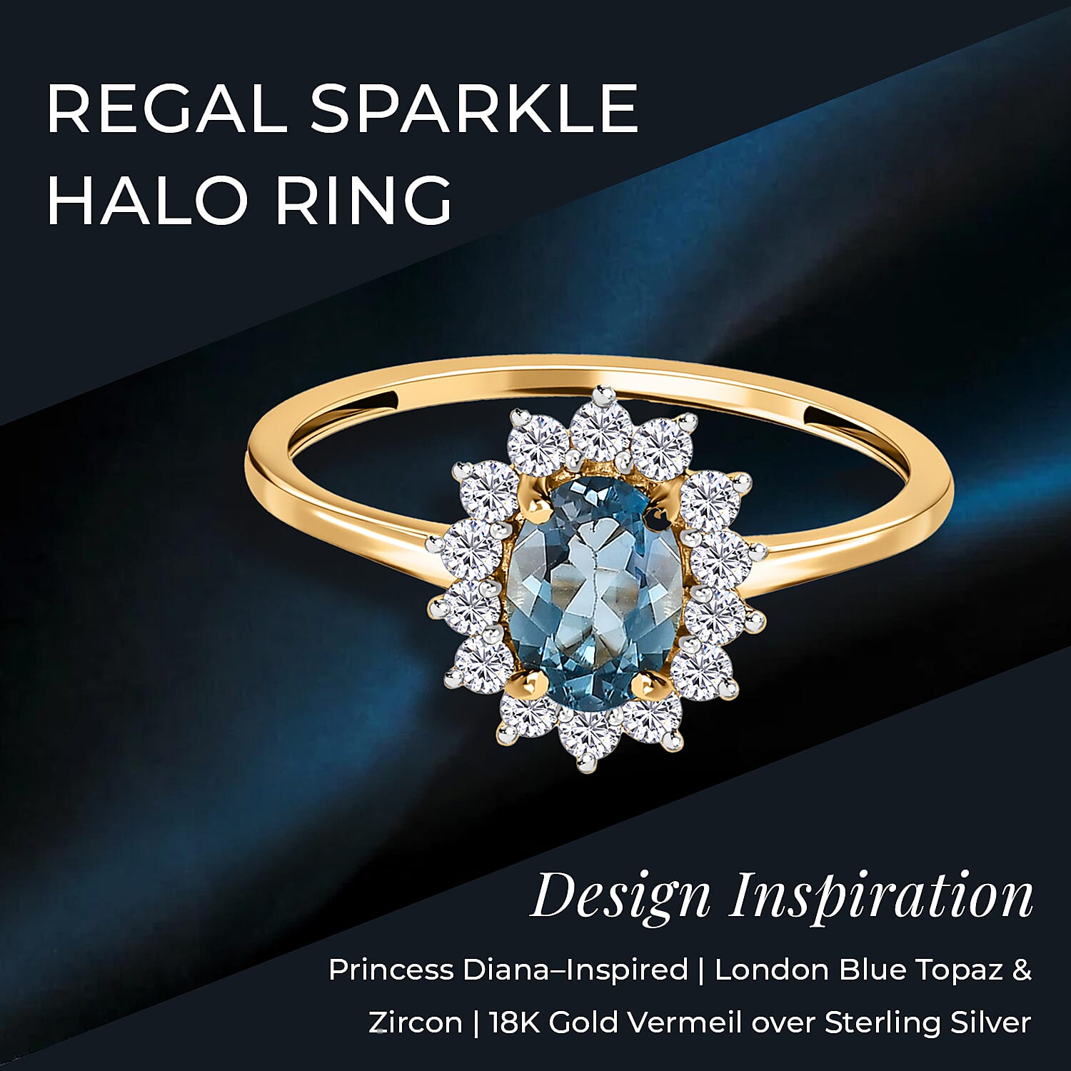 Princess Diana Inspired Halo Ring in Sterling Silver