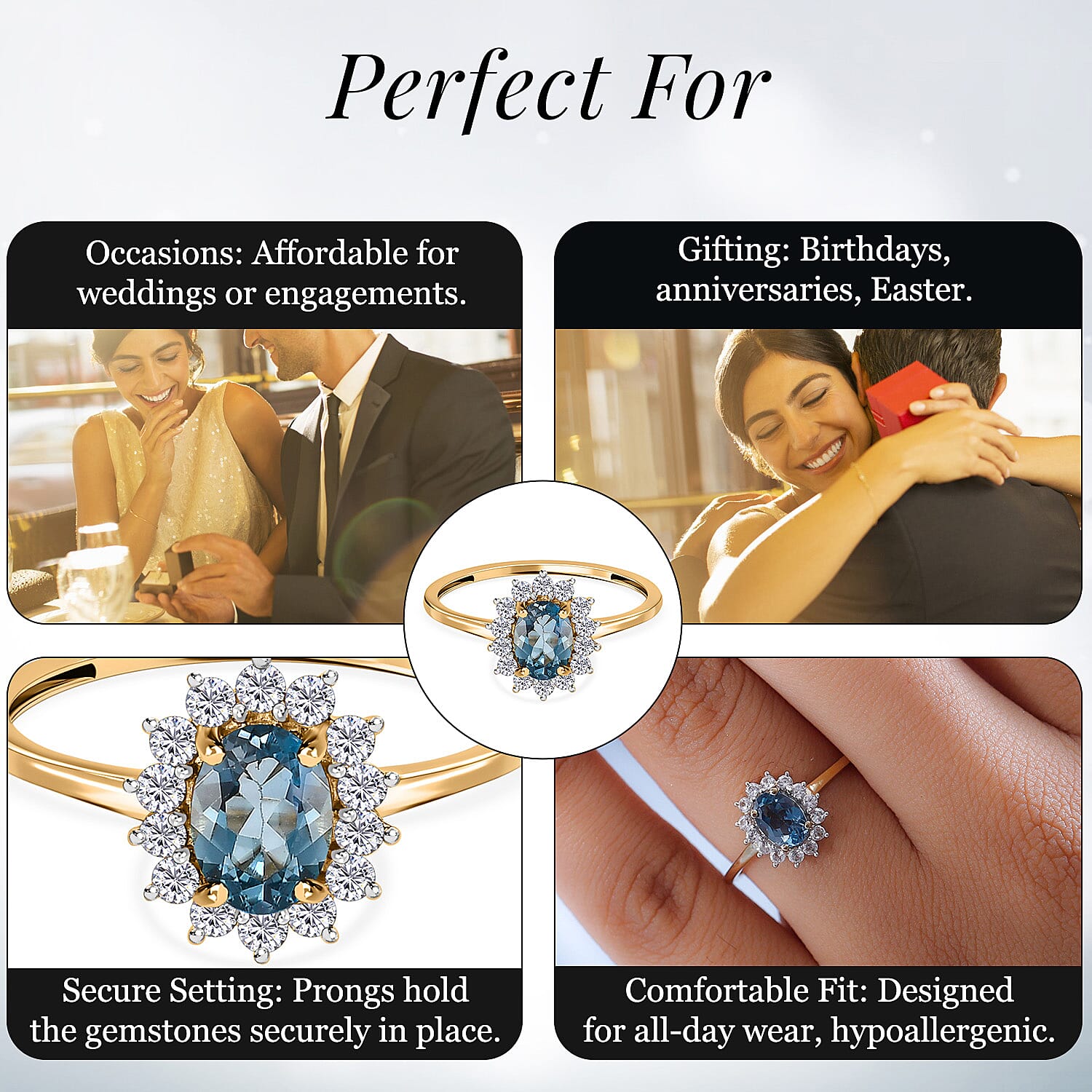 Princess Diana Inspired Halo Ring in Sterling Silver