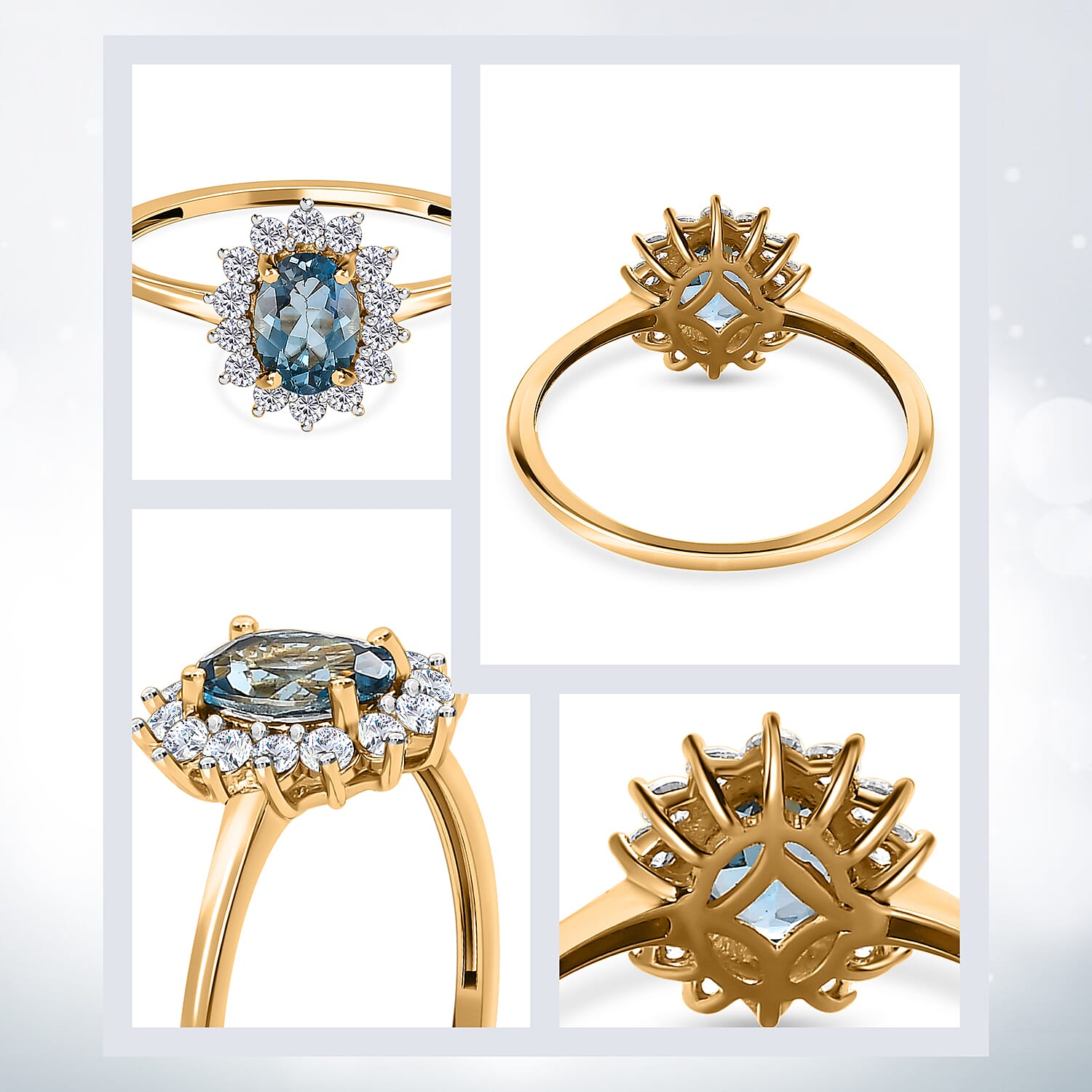 Princess Diana Inspired Halo Ring in Sterling Silver