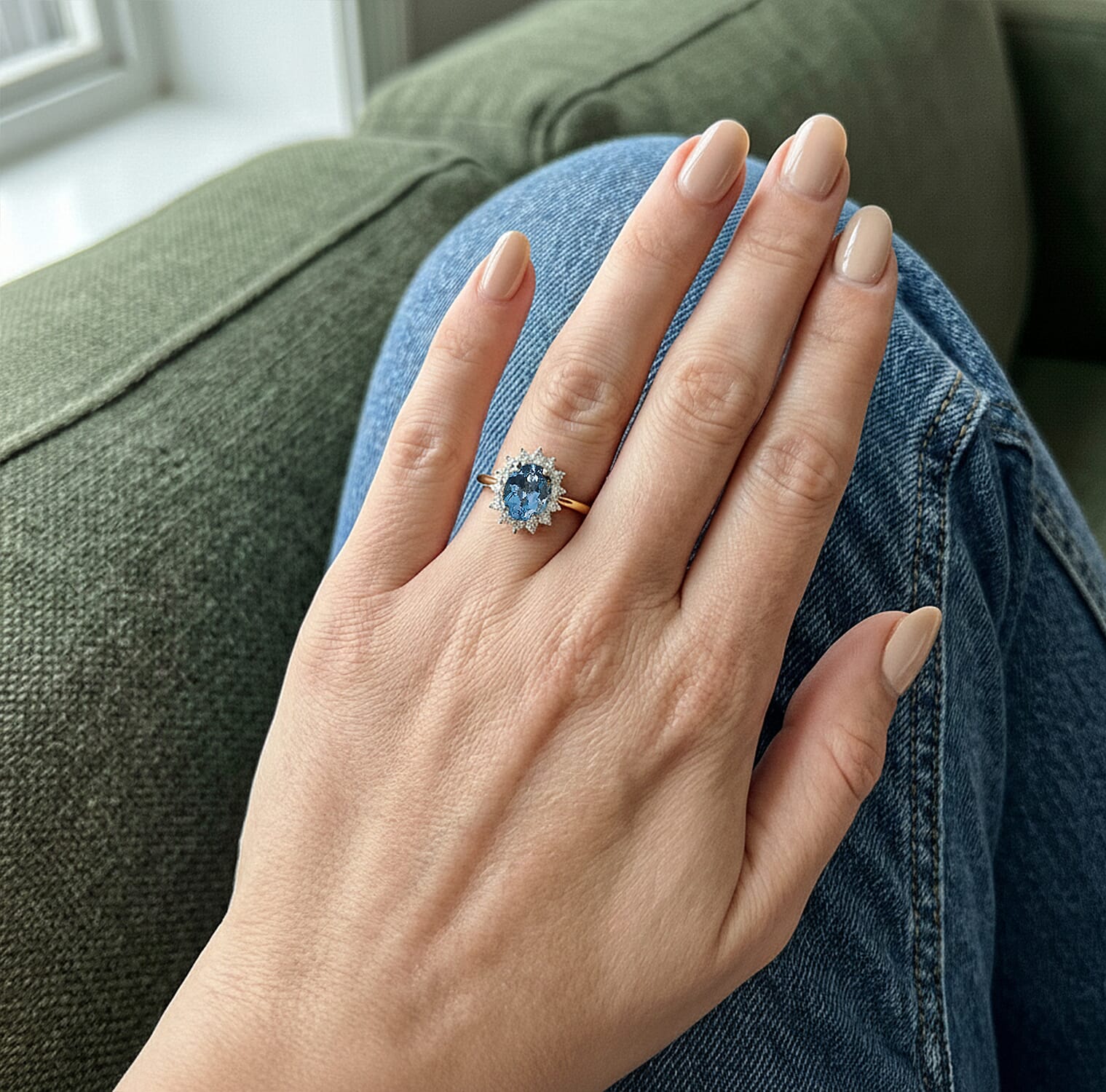 Princess Diana Inspired Halo Ring in Sterling Silver