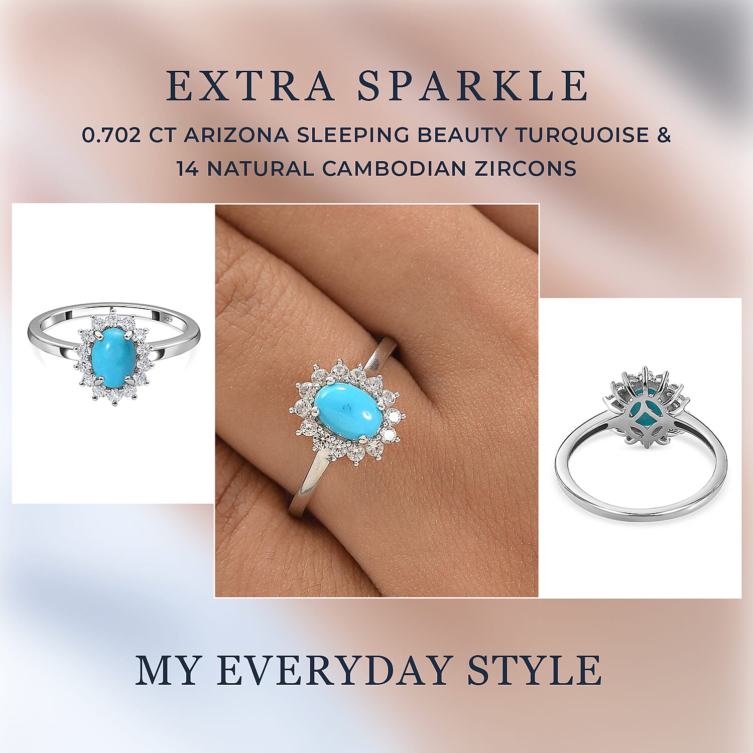 Princess Diana Inspired Halo Ring in Sterling Silver