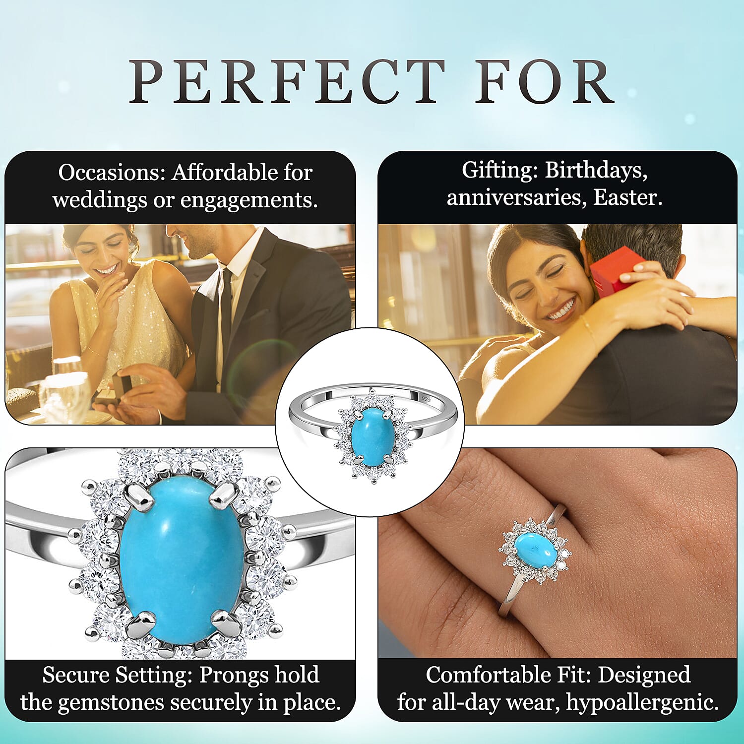 Princess Diana Inspired Halo Ring in Sterling Silver