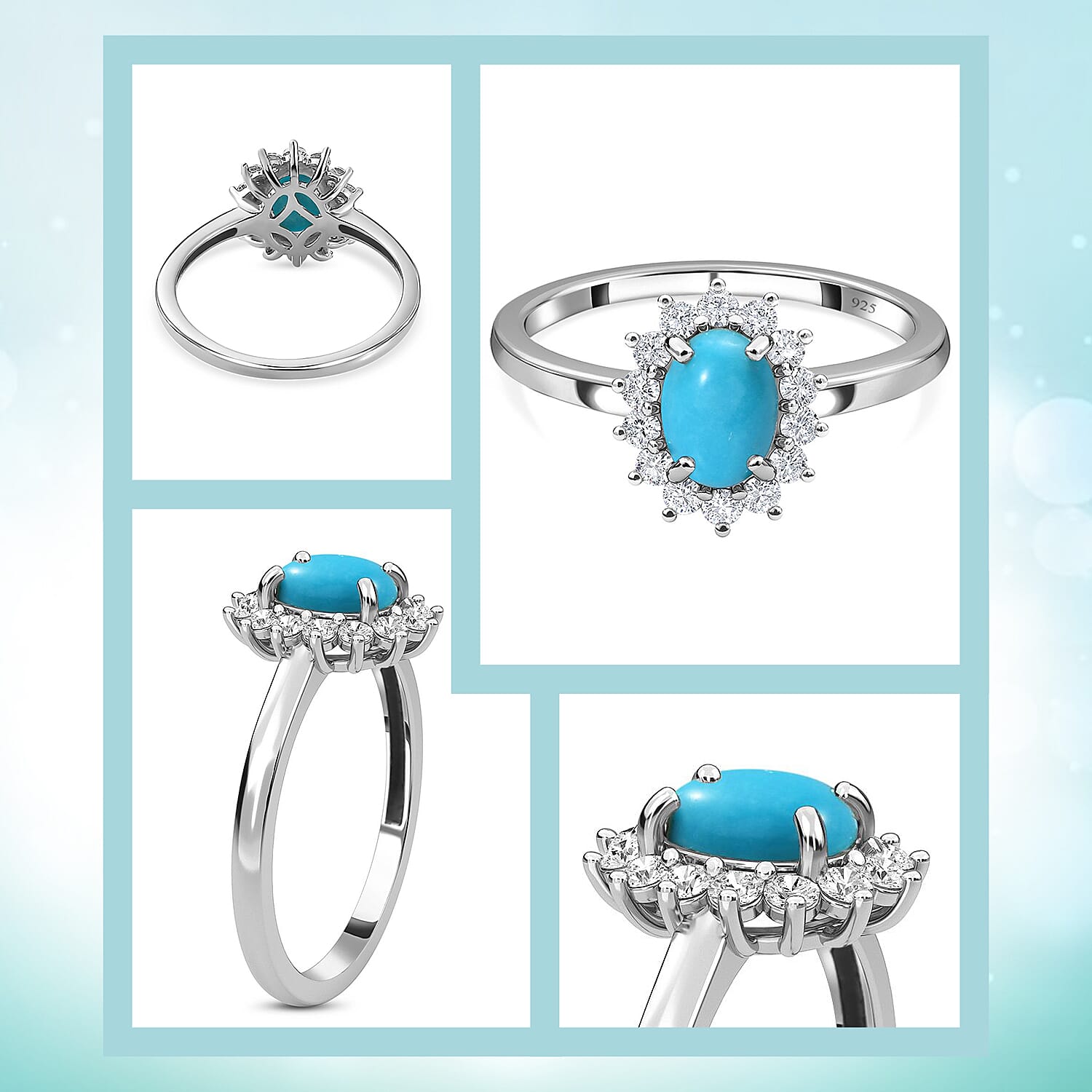 Princess Diana Inspired Halo Ring in Sterling Silver