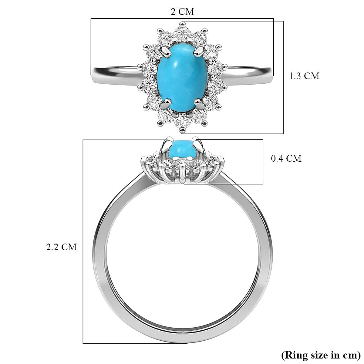 Princess Diana Inspired Halo Ring in Sterling Silver