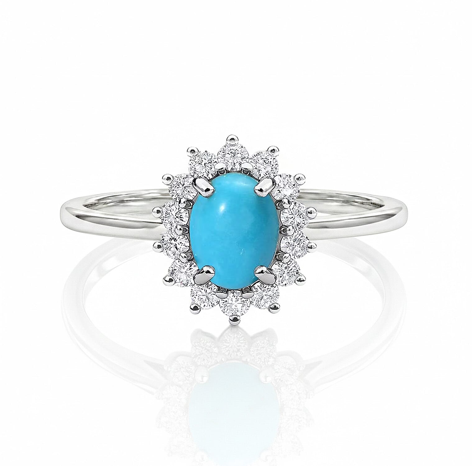 Princess Diana Inspired Halo Ring in Sterling Silver