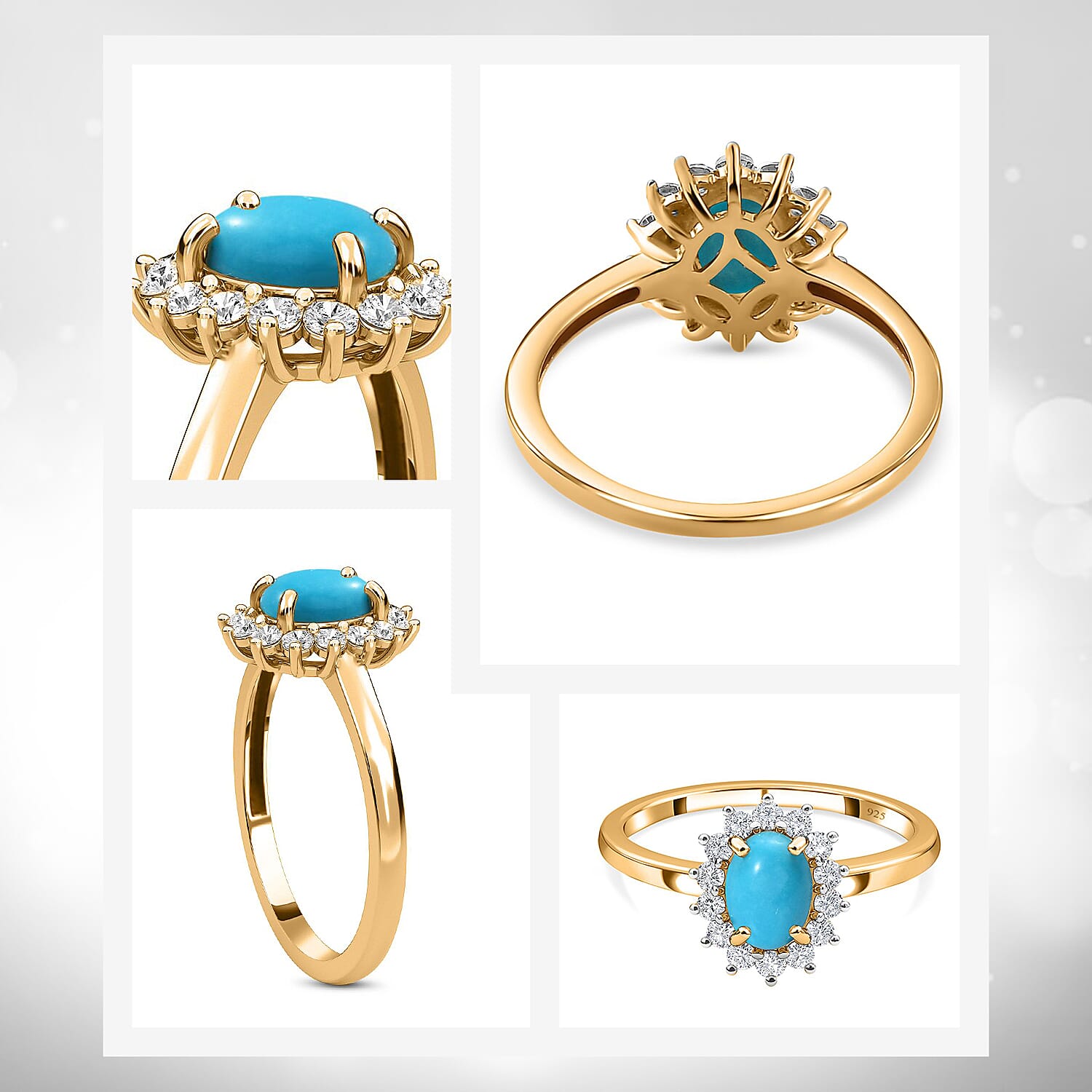 Princess Diana Inspired Halo Ring in Sterling Silver