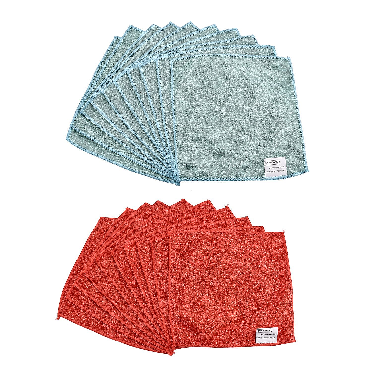 Set of 20 - Double Sided Microfiber And Scratch Fibre Dish Cloth - Pink & Blue