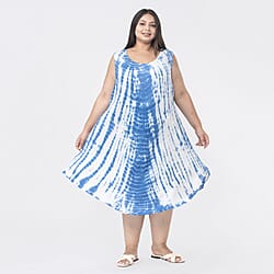 Tamsy 100% Viscose Tie Dye Dress (One Size,8-18) - Black