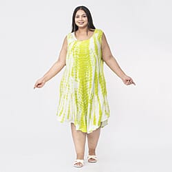 Tamsy 100% Viscose Tie Dye Dress (One Size,8-18) - Black