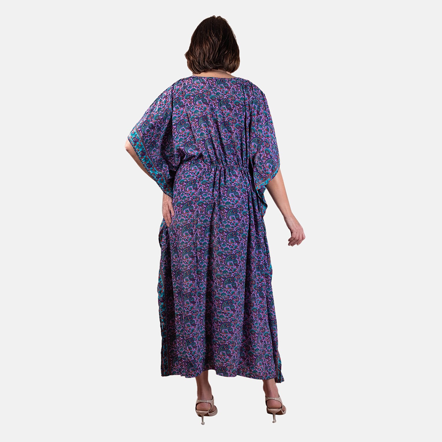 Tamsy Floral with Paisley Print Embroidered Dress