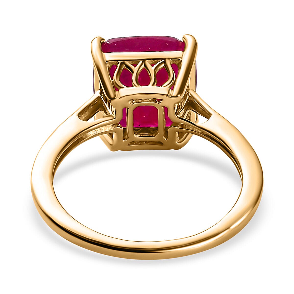 9K Yellow Gold Niassa Ruby Solitaire Ring 7.00 Ct