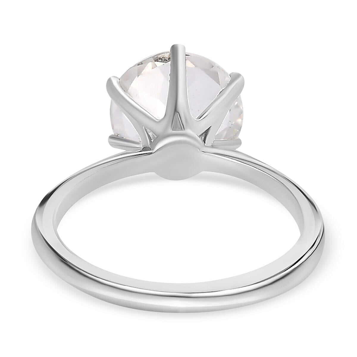 Hyalite Opal Solitaire Ring in Platinum Overlay Sterling Silver 2.96 Ct