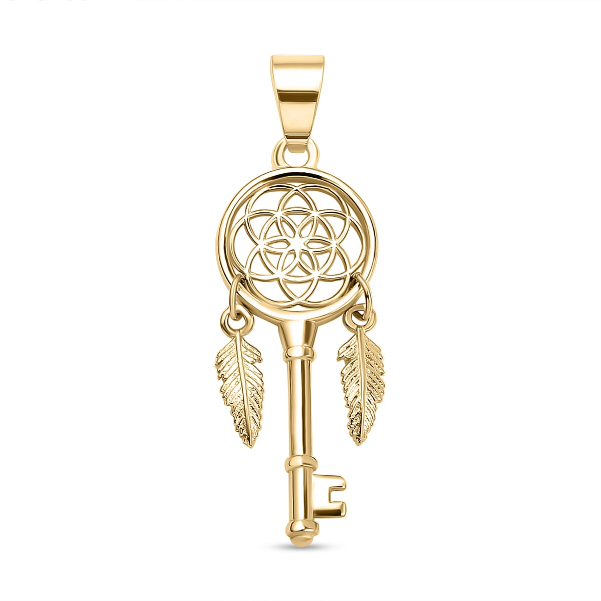 Designer Closeout - 9K Yellow Gold Charms Key Pendant