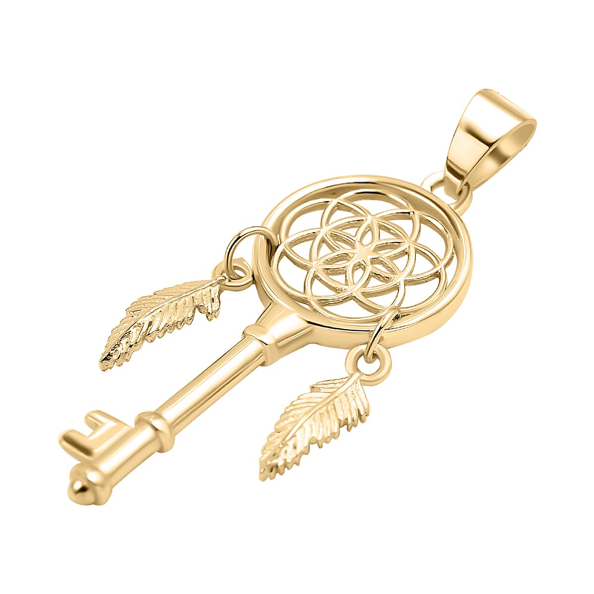 Designer Closeout - 9K Yellow Gold Charms Key Pendant