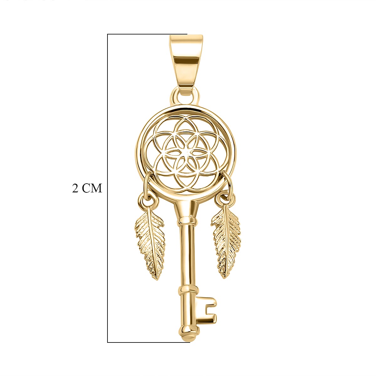 Designer Closeout - 9K Yellow Gold Charms Key Pendant