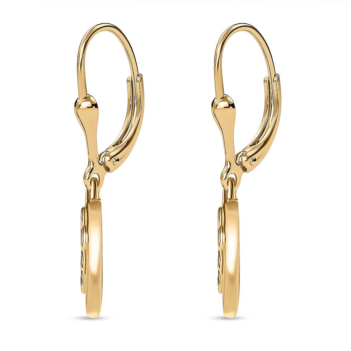 Multi Sapphire Lever Back Heart Earrings in 18K Vermeil Yellow Gold Plated Sterling Silver