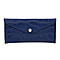 Genuine Leather RFID Protected Stone Pattern Long Size Wallet with Magnetic Closure  Navy
