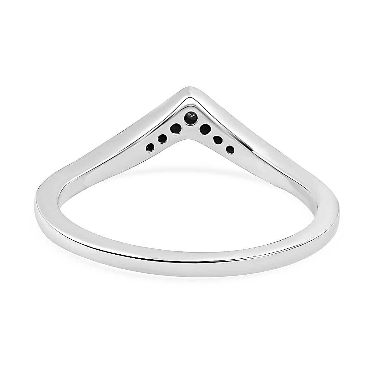 Green Diamond Wishbone Ring in Sterling Silver
