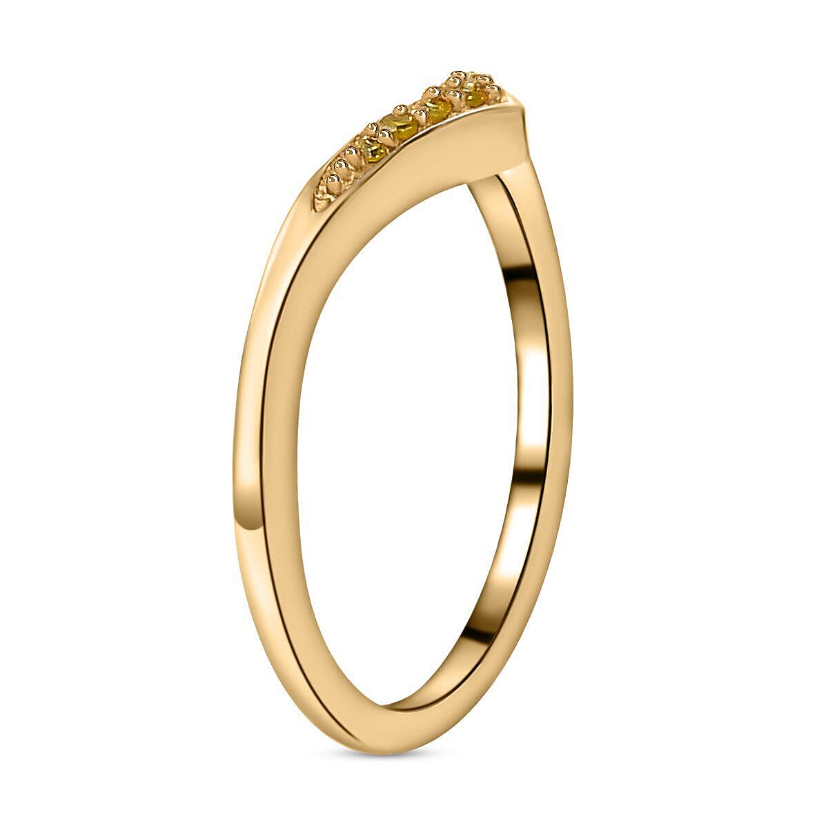 Natural Coloured Diamond Wishbone Ring in Sterling Silver