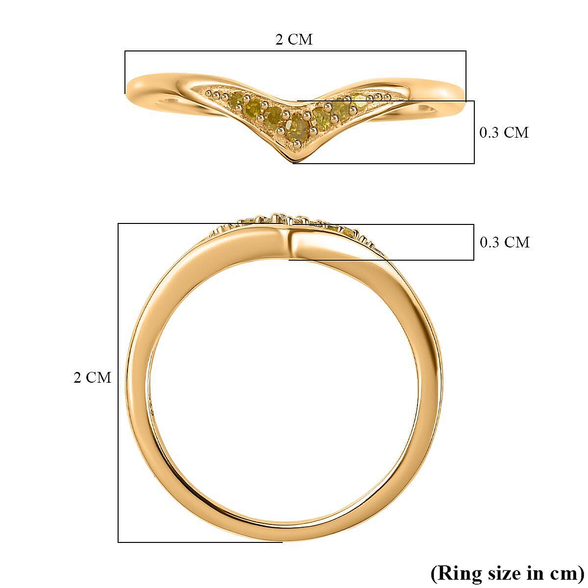 Natural Coloured Diamond Wishbone Ring in Sterling Silver