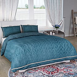 Set of 3 - Milky Velvet Duvet Cover with 2 Pillow Case - Pink