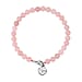 Rose Quartz Bracelet (Size - 7.5) with Lobster Clasp in Rhodium Overlay Sterling Silver