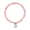Rose Quartz Bracelet (Size - 7.5) with Lobster Clasp in Rhodium Overlay Sterling Silver