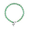Green Aventurine Bracelet (Size - 7.5) with Lobster Clasp in Rhodium Overlay Sterling Silver.